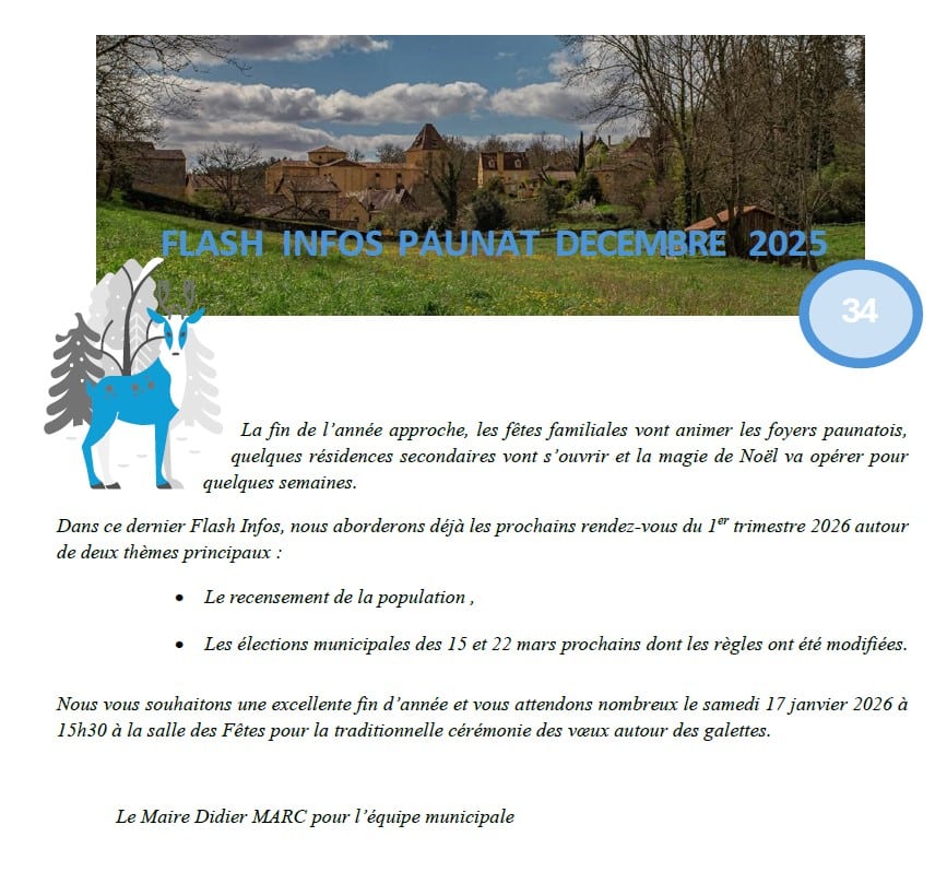 Flash Infos décembre 2025